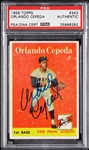 Orlando Cepeda Signed 1958 Topps RC No. 343 (PSA/DNA)