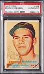 Brooks Robinson Signed 1957 Topps RC No 328 (PSA/DNA)