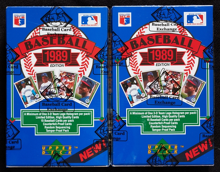 1989 Upper Deck Baseball Low Series Wax Boxes Pair (2) (BBCE) (FASC)