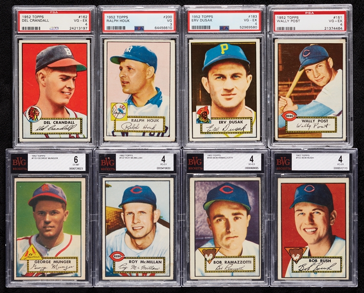 1952 Topps Baseball Low-Number Near-Set, 68 Slabs (309/310)