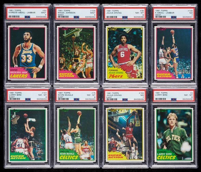 1981 Topps Basketball Complete Set, Nine Slabbed