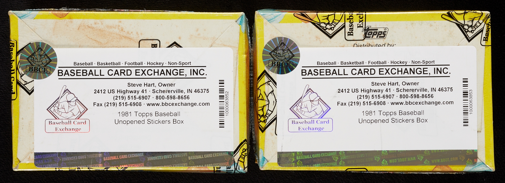 1981 Topps Baseball Stickers Boxes Pair (2) (BBCE)