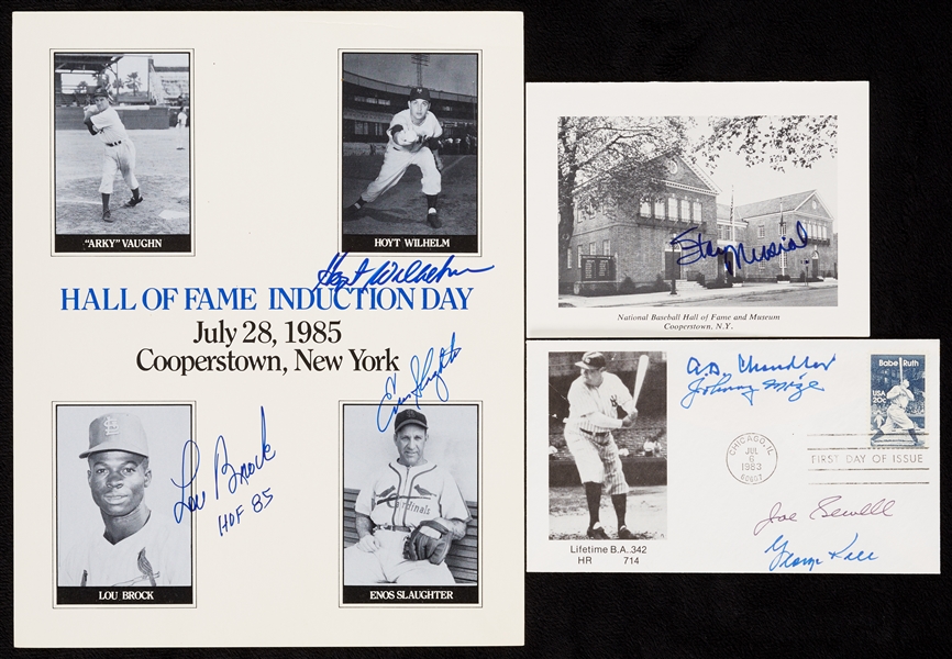 HOFers Signed Oddball Group with Musial, Brock (3)