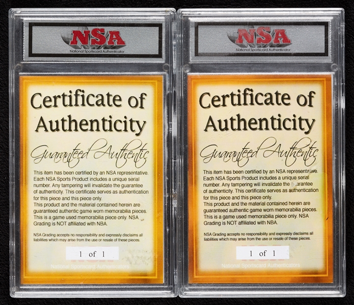 NSA Michael Jordan & Kobe Bryant Dual Game-Used Memorabilia 1/1s Pair (2)
