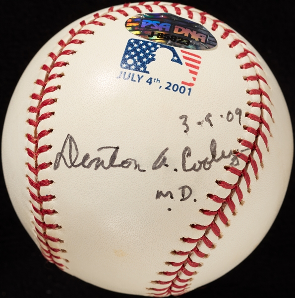 Denton Cooley Twice-Signed OML Baseball (PSA/DNA)