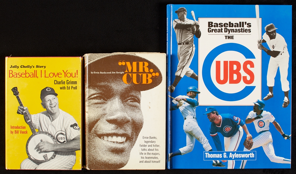 Ernie Banks, Charlie Grimm & Multi-Signed Cubs Book (3)