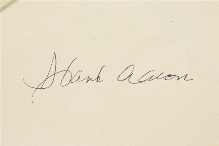 Hank Aaron Signed Aaron Book (BAS)