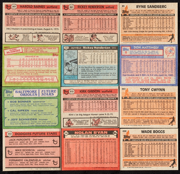 1980-86 Topps Baseball High-Grade Complete Sets (8)