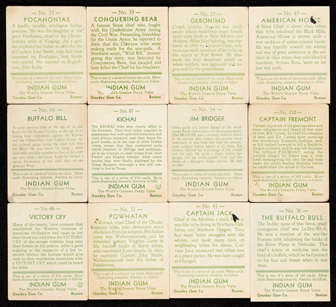 1933 Indian Gum Partial Set (60)