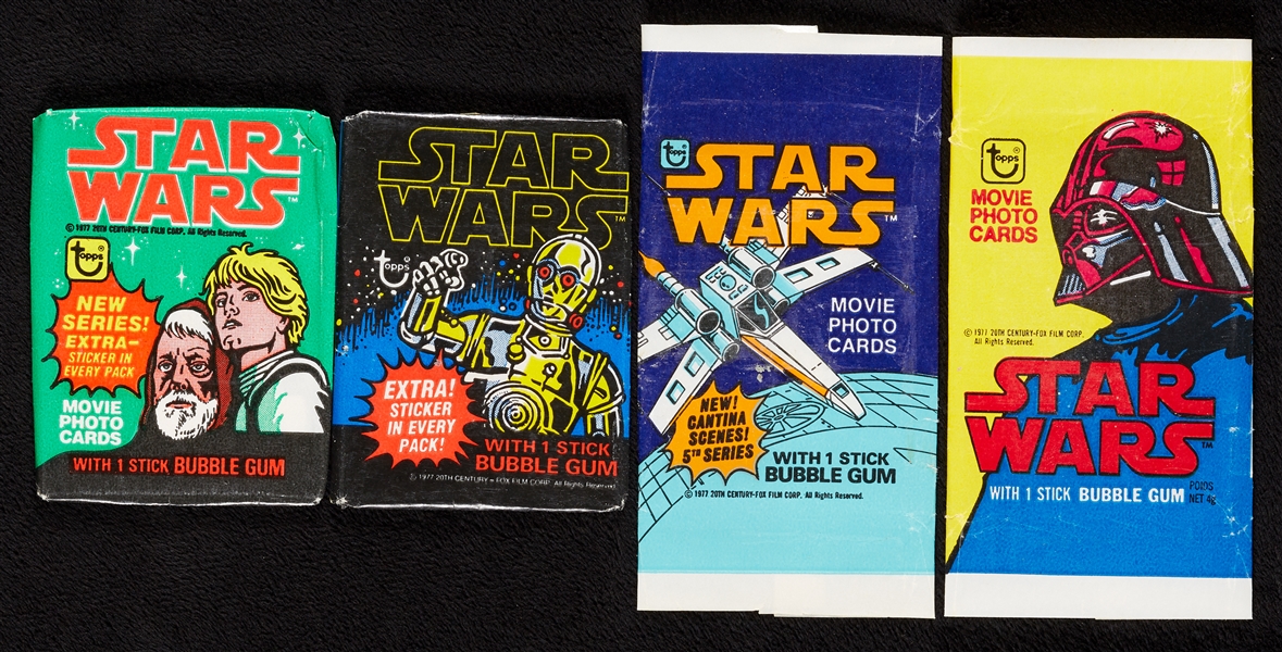 1977 Star Wars Series 1, 2, 4 and 5, Plus Stickers, Wrappers (374)