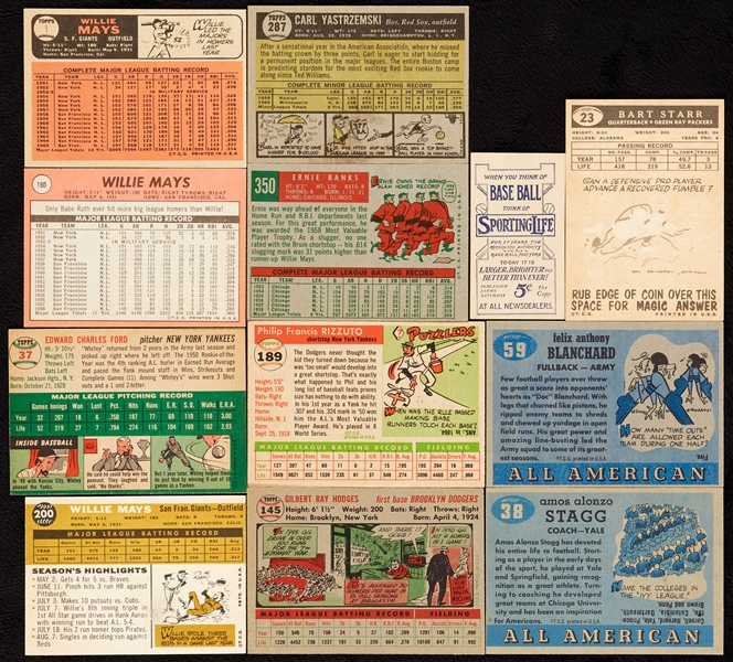 1953-71 Topps and Bowman Baseball and Football Group, 17 HOFers (46)