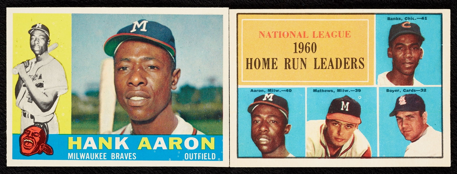 High-Grade 1960 Aaron and 1961 NL Home Run Leaders (2)