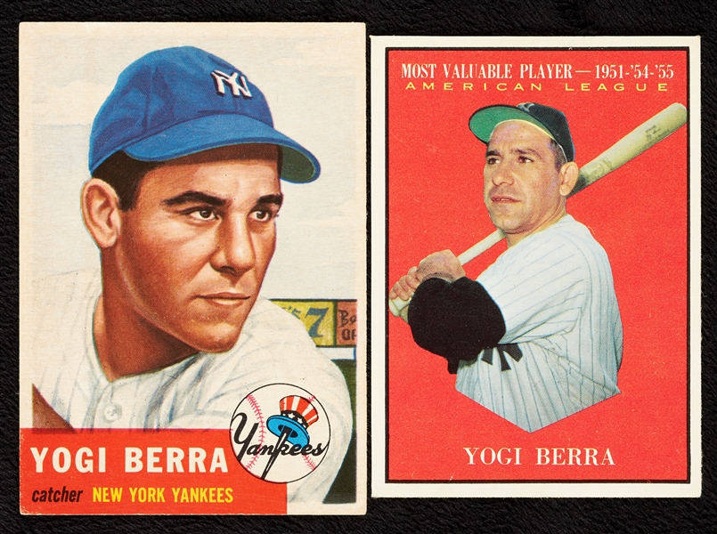 1953 and 1961 Topps High-Grade Yogi Berra Cards (2)
