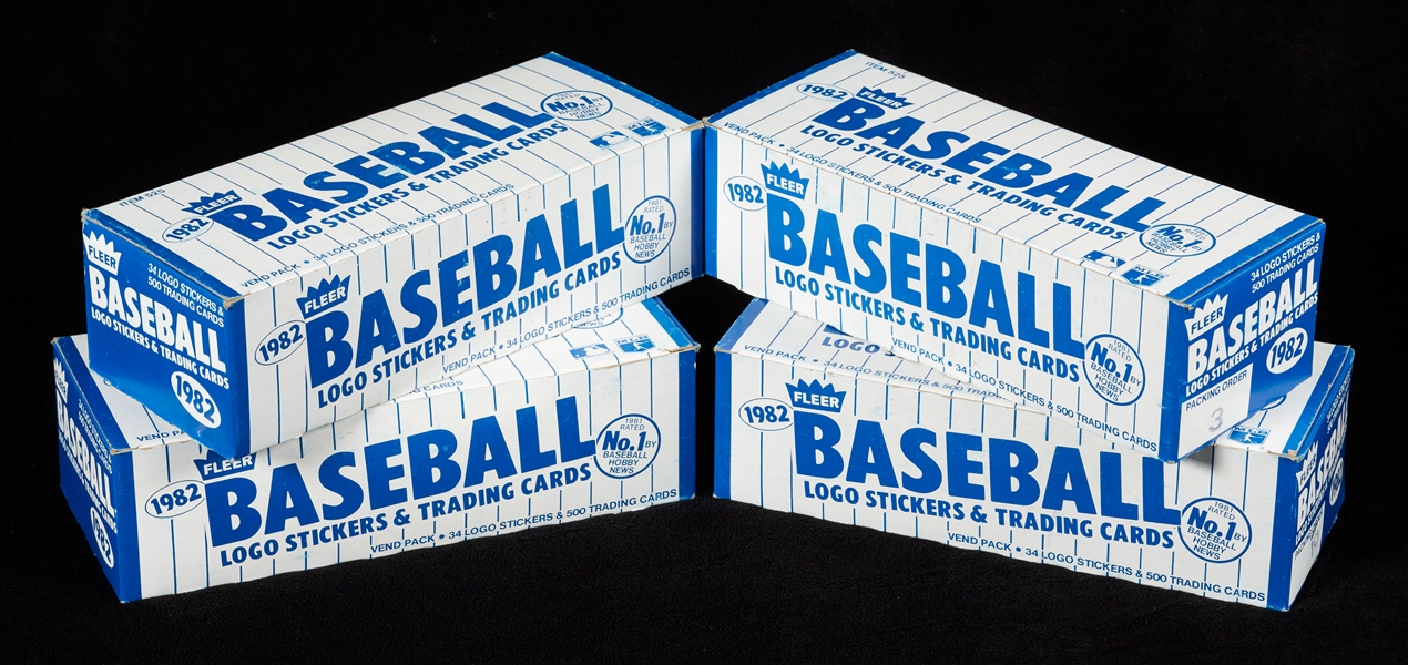 1982 Fleer Baseball Vending Boxes Group (1-4)