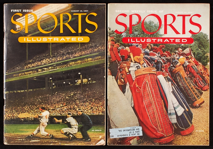 1954 Sports Illustrated First Two Issues With Baseball Cards (2)