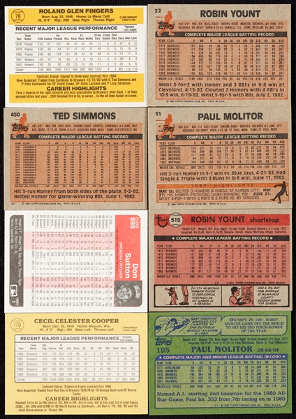 1981-85 Topps, Fleer and Donruss Milwaukee Brewers Team Sets, Plus Police (30)