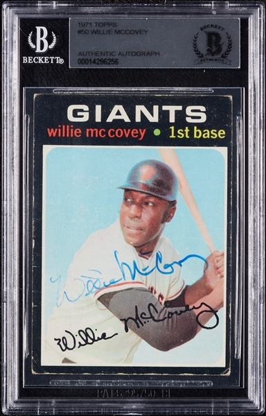 Willie McCovey Signed 1971 Topps No. 50 (BAS)
