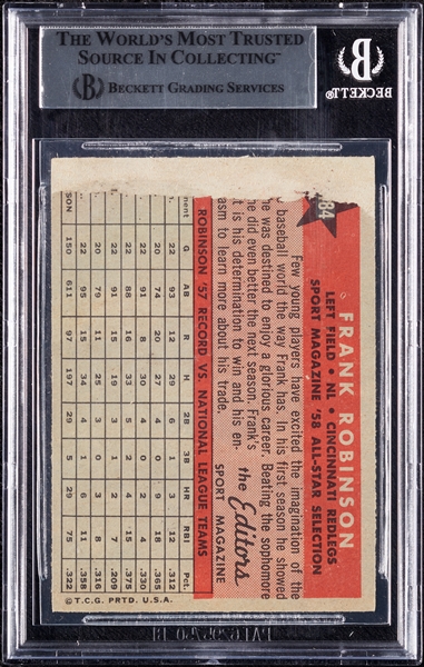 Frank Robinson Signed 1958 Topps All-Star No. 484 (BAS)
