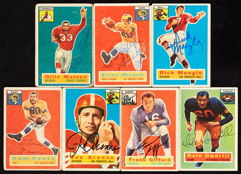 Signed 1956 Topps Football Group (15)
