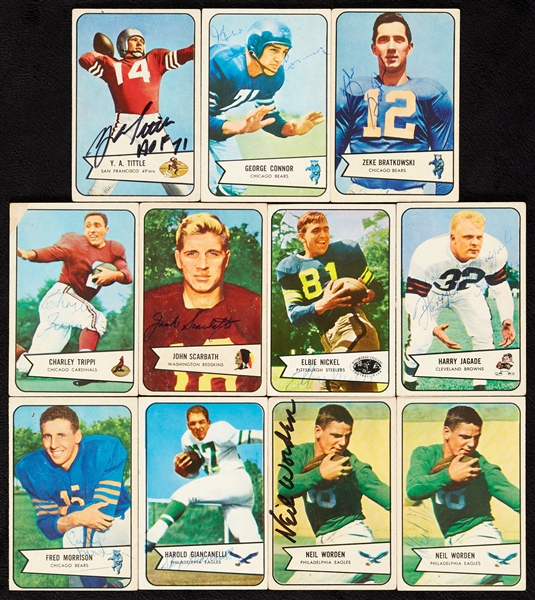 Signed 1954 Bowman Football Group (11)