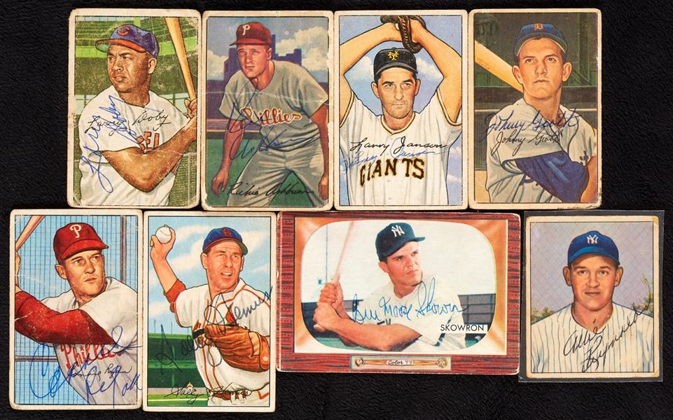 Signed 1950s Bowman Baseball Group with HOFers (17)