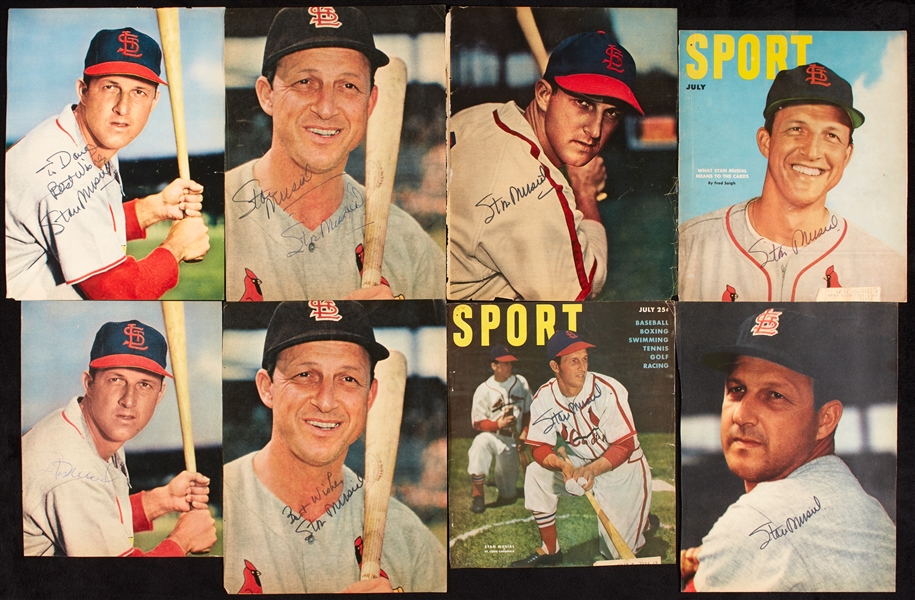 Stan Musial Signed Color Magazine Photos (8)
