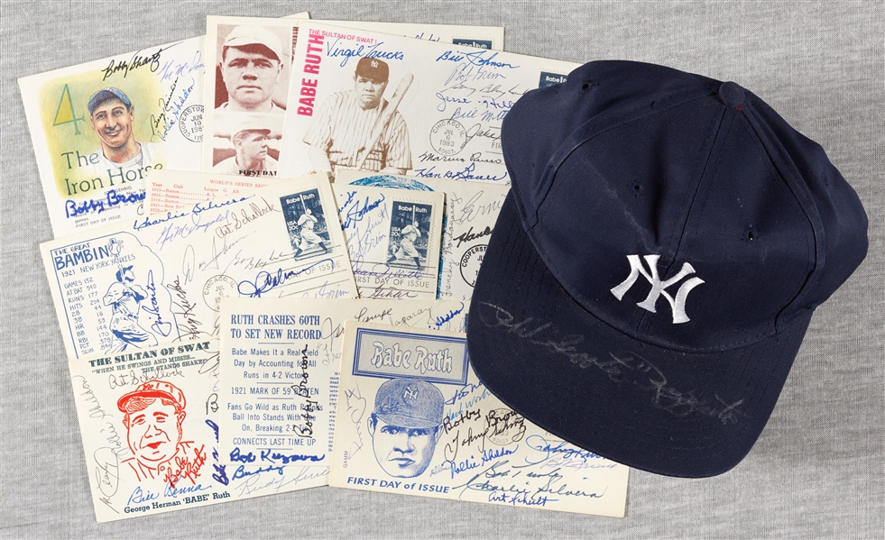 Yankees Multi-Signed FDC with Rizzuto Signed Cap (10)