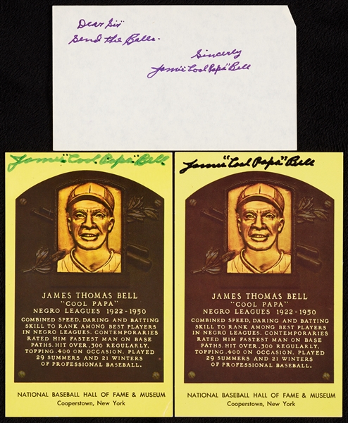 James Cool Papa Bell Signed Group (3)