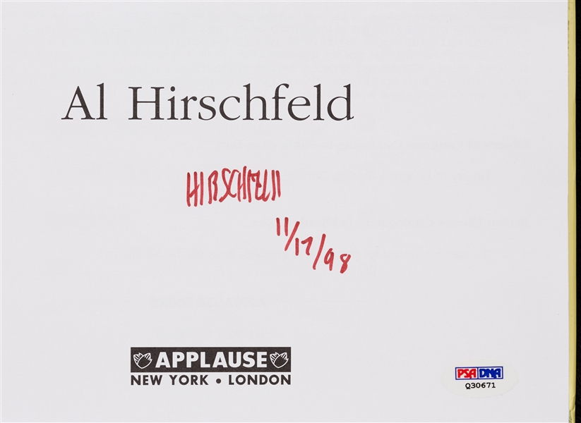 Al Hirschfeld Signed On Line Book (PSA/DNA)