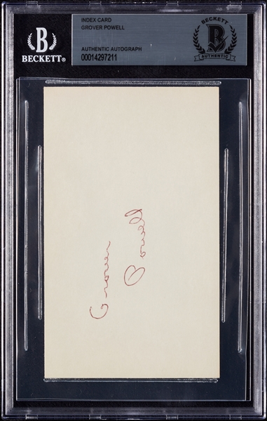 Grover Powell Signed 3x5 Index Card (BAS)
