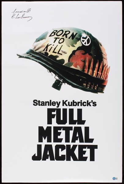 R. Lee Ermey Signed Full Metal Jacket Movie Poster (BAS)