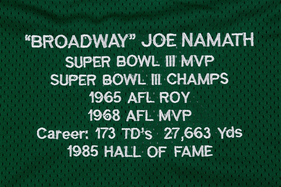 Joe Namath Signed Jets STAT Jersey (BAS)