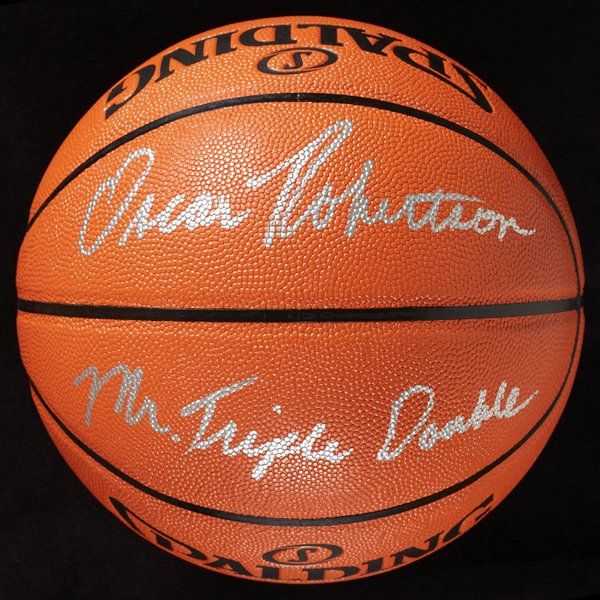 Oscar Robertson Signed Spalding Basketball Mr. Triple Double (PSA/DNA)