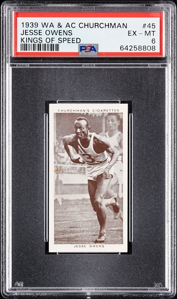 1939 WA & AC Churchman Jesse Owens No. 45 PSA 6