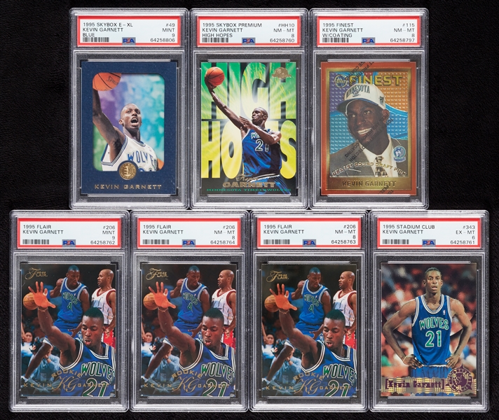 Kevin Garnett PSA-Graded RC Group with Finest (7)