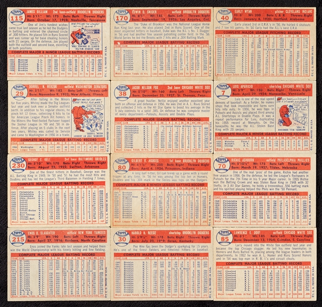 1957 Topps Baseball HOFers and Stars Group (21)