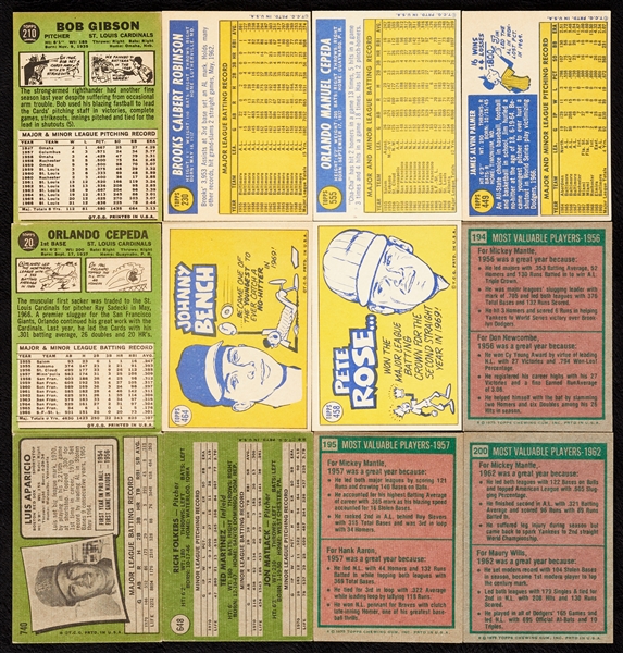1967-75 Topps Baseball HOFers and Stars Group (90)