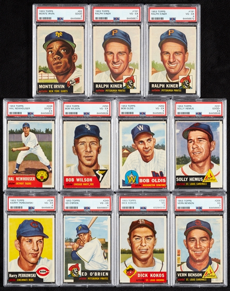 1953 Topps PSA-Graded Group with HOFers (11)