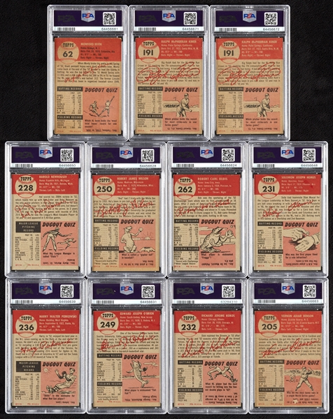 1953 Topps PSA-Graded Group with HOFers (11)