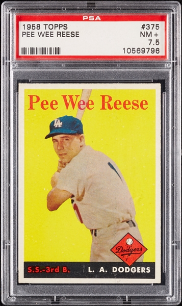1958 Topps Pee Wee Reese No. 375 PSA 7.5