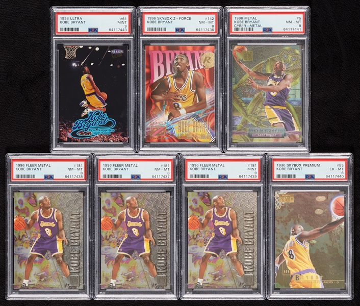 Kobe Bryant PSA-Graded RC Group with Cyber Metal (7)