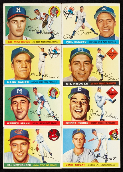 1955 and 1956 Topps Baseball HOFers (7) and Stars, Plus 14 Highs (30)
