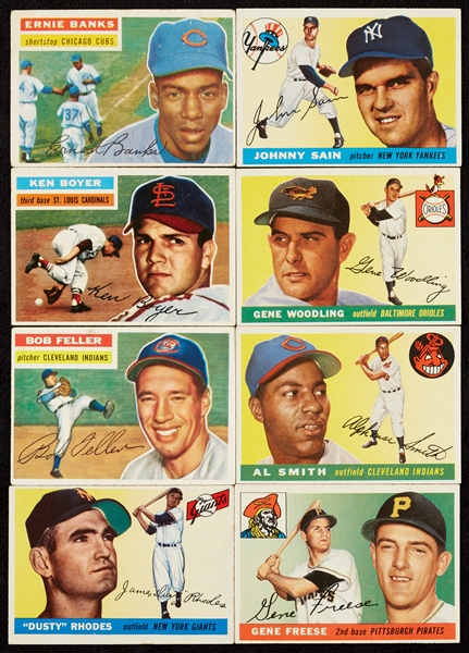 1955 and 1956 Topps Baseball HOFers (7) and Stars, Plus 14 Highs (30)