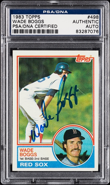 Wade Boggs Signed 1983 Topps RC No. 498 (PSA/DNA)