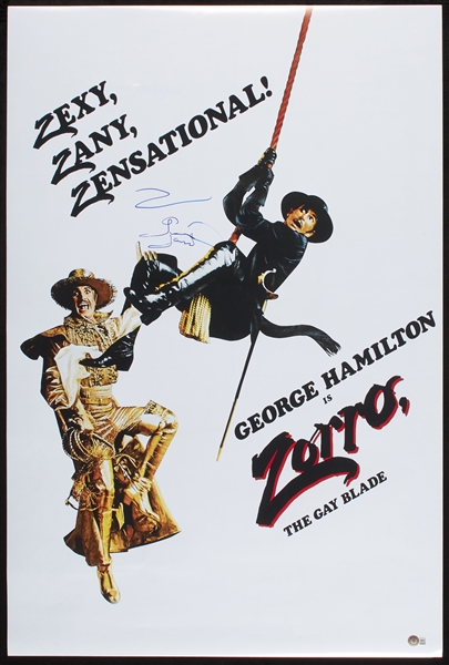 George Hamilton Signed Zorro Movie Poster (BAS)
