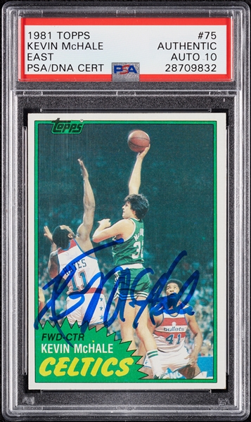 Kevin McHale Signed 1981 Topps RC No. 75 (Graded PSA/DNA 10)