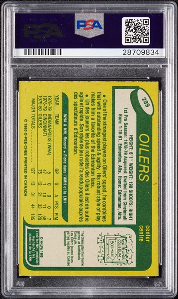 Mark Messier Signed 1980 O-Pee-Chee RC No. 289 (Graded PSA/DNA 10)