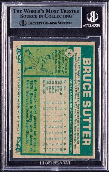 Bruce Sutter Signed 1977 Topps RC No. 144 (BAS)