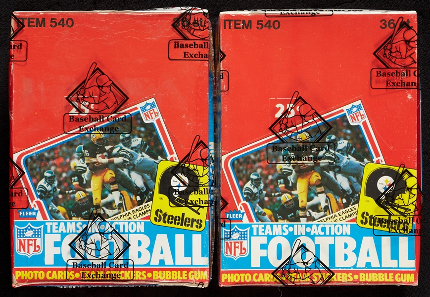 1980 Fleer Teams-In-Action Football Wax Boxes Pair (2) (BBCE)