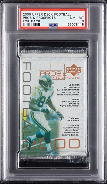2000 UD Pros & Prospects Football Foil Pack (Graded PSA 8)